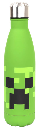 Minecraft - Water Bottle - Stainless Steel Water Bottle - Water Bottle with Green Creeper Design - Kids Water Bottles, Reusable Water Bottle - 750 ml Merchandise